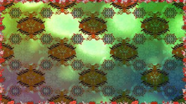 Raster. Yeşil renkli güzel çiçeklerle kusursuz desen, suluboya çiçek deseni, duvar kağıdı, kart ya da kumaş için fayanslı..