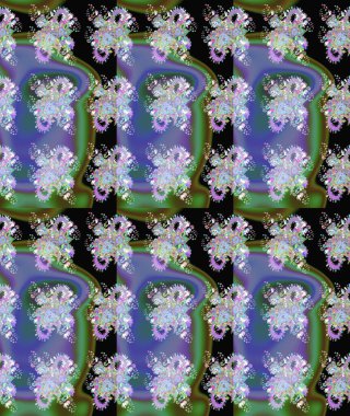 Raster illüstrasyonu. Çiçek çelengi. Desen, çizim, çiçek sınırı. Eski moda arka plan. Kıvırcık, parlak örgü. Güzel, pürüzsüz kumaş, tuval..