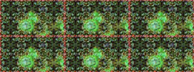 Barok tarzında kusursuz bir doğulu süsü. Geleneksel altın sarısı desenli yeşil renkli ve altın elementli.