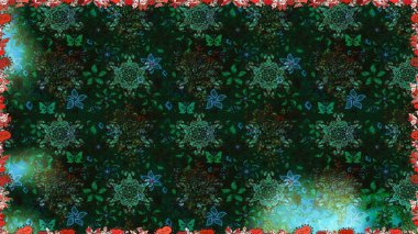 Düz Çiçek Elementleri Tasarımı. Kusursuz bir mahsul. Renkli Bahar Temalı Kusursuz Arkaplan. Raster Şirin kumaş deseni.