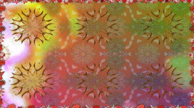 Kahverengi üzerine çiçekler. Kusursuz bir arka plan modeli. Raster hisseleri. Suluboya, elle çizilmiş.