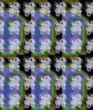 Raster illüstrasyonu. Çiçek çelengi. Desen, çizim, çiçek sınırı. Eski moda arka plan. Kıvırcık, parlak örgü. Güzel, pürüzsüz kumaş, tuval..