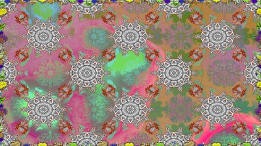 Güzel kumaş deseni. Raster suluboya deseni, narin çiçekler, gri çiçekler, tebrik kartı şablonu..