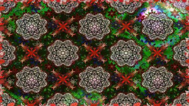 Asya tekstil tarzında. Kusursuz çiçek deseni. Raster illüstrasyonu. Raster illüstrasyonu. Gri renkli çiçekler.