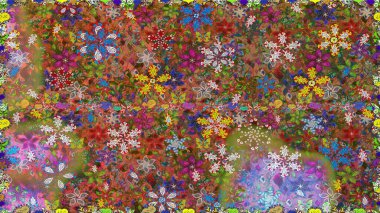 Çiçeksiz desenlerin resmi. Vadinin çiçekleri kahverengi renklerde.