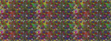 Soyut etnik raster kusursuz desen. Vadinin yeşil renkli çiçekleri. Çiçekler..