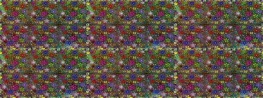 Sevimli çiçek raster deseni. Renkli Bahar Temalı Kusursuz Arkaplan. Yeşil renkli çiçekler. Düz Çiçek Elementleri Tasarımı.