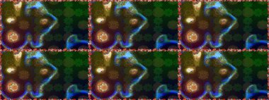 Raster illüstrasyonu. Çiçekli karalama şeklinde Raster çiçek deseni. Yumuşak, bahar çiçekleri kahverengi renklerde.