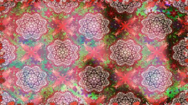 Raster illüstrasyonu. Çiçekli güzel suluboya desen. Tarafsız renklerde.