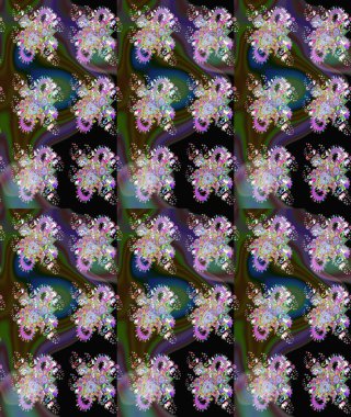 Klasik taslak çizimi. Raster çiçek izi. Çiçekli siyah çizim deseni.