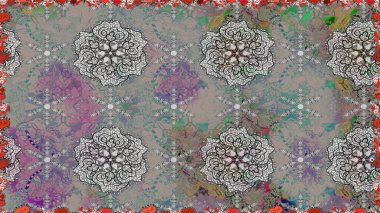 Klasik taslak çizimi. Çiçeksel gri, pürüzsüz desen. Raster çiçek izi..