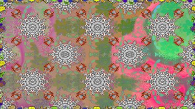 Gri renkli çiçekler. Çiçek deseni. Gri renklerde çiçeksiz. Şatafatlı bahar bahçesi dokusu. Raster illüstrasyonu.