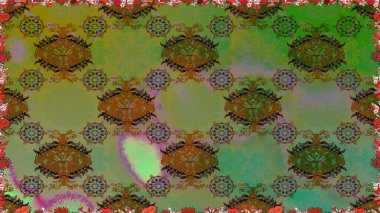 Modaya uygun kumaş deseni. Renkli Yaz Temalı Kusursuz Arkaplan. Düz Çiçek Elementleri Tasarımı. Sevimli çiçek raster deseni.