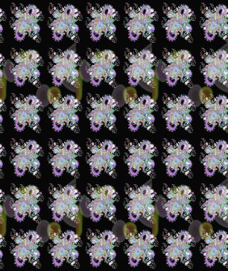 Düz Çiçek Elementleri Tasarımı. Süslü kumaş deseni. Renkli Bahar Teması eskiz kalıbı. Raster illüstrasyonunda çiçek deseni çizimi.