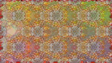 Kahverengi renklerde. Kahverengi renkte kahverengi papatya deseni. Raster illüstrasyonu.