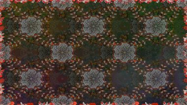 Güzel kumaş deseni. Raster suluboya deseni, narin çiçekler, gri çiçekler, tebrik kartı şablonu..