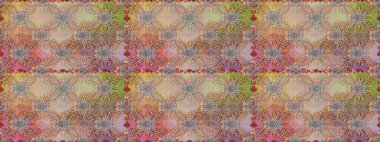 Etnik Mandala havlusu. Sınır Kızılderili çiçekli paisley patten. Kusursuz süs izi. Raster Henna tarzı. Tebrik kartı arkaplanı, boyama kitabı, arkaplan, tekstil için kullanılabilir.