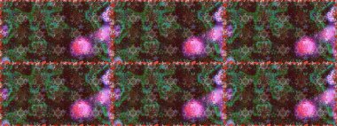 Raster illüstrasyonu. Şirin çiçek elementleri. Kusursuz. Kahverengi renkte çiçekler.