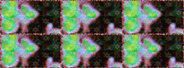 Çiçekli, suluboya desenli kusursuz çiçek deseni. Düz Çiçek Elementleri Tasarım Raster illüstrasyonu. Yeşil renkte çiçekler. Renkli Bahar Teması: Kusursuz Arkaplan.