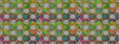 Çiçekli karalama şeklinde Raster çiçek deseni. Nazik, sevimli çiçek arkaplanı. Yeşil renkte çiçekler.