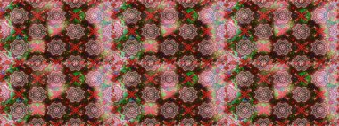 Çiçekler, suluboya ile sorunsuz çiçek desenli. Raster desen. Fantezi kumaş deseni.