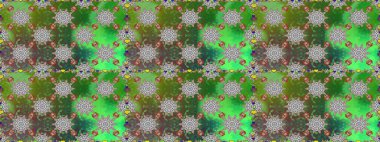 Çiçeksiz desenli nakış işlemeli gelincikler ve vadideki zambaklar. Tekstil tasarımı için yeşil renkli geleneksel halk çiçekleri buketi.