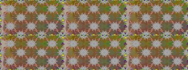 Tekstil, kumaş, kapaklar, duvar kağıtları, baskı, naylon, yapıştırma, örgü, dekupaj için çiçeksiz arkaplan. Küçük kahverengi çiçeklerdeki oldukça eski bir besin torbası deseni.