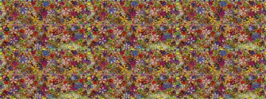 Raster Çiçek İllüstrasyonu 'nun şirin tekstili. Kahverengi renklerde etnik çiçeklerle kusursuz bir desen..