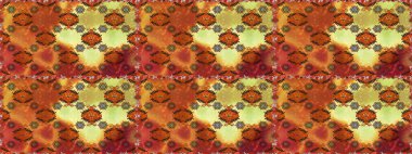 Güzel çiçek deseni. Düz Çiçek Elementleri Tasarımı. Renkli Bahar Temalı Kusursuz Arkaplan. Turuncu renkte çiçekler.