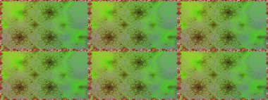 Raster illüstrasyonu. Şirin çiçekli kusursuz desen ve yeşil renkli yapraklar, suluboya çiçek deseni, duvar kağıdı, kart veya kumaş için fayanslı.