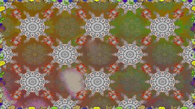 Kahverengi renkli çiçekler. Düz Çiçek Elementleri Tasarımı. Renkli Bahar Temalı Kusursuz Arkaplan. Çiçekle kusursuz desen.