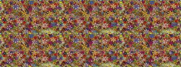 Raster Çiçek İllüstrasyonu 'nun şirin tekstili. Kahverengi renklerde etnik çiçeklerle kusursuz bir desen..