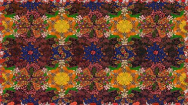 Raster Henna tarzı. Sınır Kızılderili çiçekli paisley patten. Tebrik kartı geçmişi, boyama kitabı, arkaplan ve tekstil için kullanılabilir. Kusursuz süs izi. Etnik Mandala havlusu.