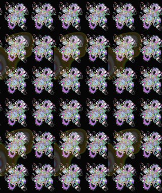 Küçük çiçekte güzel bir desen. Çiçekli bahar çiçekleri. Küçük renkli çiçekler. Moda baskıları için zarif bir şablon. Motley illüstrasyonu.