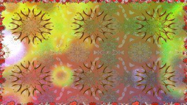 Kahverengi renkte zarif çiçekli suluboya. Raster illüstrasyonu. Renkli Bahar Temalı Kusursuz Arkaplan. Düz Çiçek Elementleri Tasarımı.