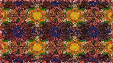 Raster Henna tarzı. Sınır Kızılderili çiçekli paisley patten. Tebrik kartı geçmişi, boyama kitabı, arkaplan ve tekstil için kullanılabilir. Kusursuz süs izi. Etnik Mandala havlusu.