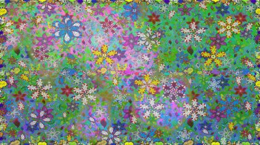 Çiçekler suluboya tarzında yeşil renkte. Çiçek izi. Suluboya kusursuz desen.