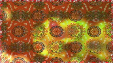 Çiçekli karalama şeklinde Raster çiçek deseni. Kahverengi renkli çiçekler. Nazik, sevimli çiçek arkaplanı..