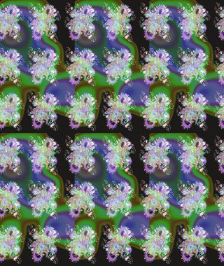 Yeşil renkli çiçekler. Düz Çiçek Elementleri Tasarımı. Raster illüstrasyonu. Çiçekli çiçek deseni, suluboya. Renkli Bahar Teması çizim şablonu.