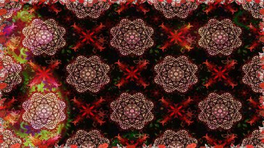 Yumuşak, bahar çiçekleri siyah renklerde. Raster illüstrasyonu. Çiçek ve yapraklı karalama şeklinde Raster çiçek deseni.