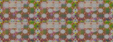 Raster illüstrasyonu. Çiçek ve yapraklı karalama şeklinde Raster çiçek deseni. Yumuşak, bahar çiçekleri kahverengi renklerde.