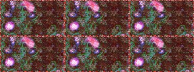 Kahverengi renklerde etnik çiçeklerle kusursuz bir desen. Asya Tekstil 'inde Raster Çiçek İllüstrasyonu.