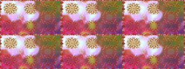 Çiçekli karalama şeklinde Raster çiçek deseni. Kahverengi renkli çiçekler. Nazik, narin çiçek arkaplanı.