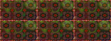 Kahverengi renklerde. Çiçekli güzel suluboya desen. Raster illüstrasyonu.