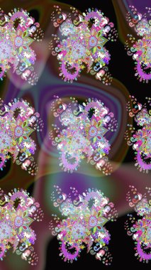 Güzel kumaş deseni. Renkli Yaz Temalı Kusursuz Arkaplan. Raster Illustrasyon 'da moda olmayan çiçek deseni. Düz Çiçek Elementleri Tasarımı.