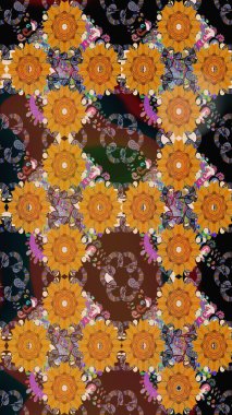 Güzel kumaş deseni. Raster illüstrasyonunda kusursuz çiçek deseni. Düz Çiçek Elementleri Tasarımı. Renkli Bahar Teması Kusursuz Arkaplan.