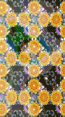 Dekorasyon ve tasarım için güzel bir desen. Suluboya desensiz çiçek buketi. Çiçeğin suluboya çizimlerinin mükemmel deseni. Ton halinde. Moda yazdırma.