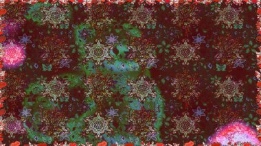 Küçük çiçekteki sevimli çiçek deseni. Birçok kahverengi ve soyut çiçekli tropikal desenler. Varicolobrown raster kusursuz illüstrasyon.