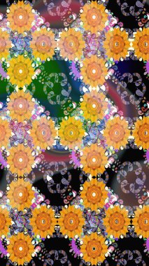 Kusursuz Tony kumaş deseni. Raster illüstrasyonu. Modaya uygun kumaş deseni. Küçük çiçekte sevimli çiçek deseni var..