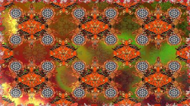 Raster illüstrasyonu. Çiçek deseni. Düz Çiçek Elementleri Tasarımı. Renkli Bahar Temalı Kusursuz Arkaplan. Kusursuz Chichi kumaş deseni..